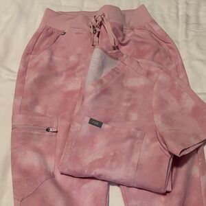 Figs Blush Tie-Dye Scrub Set Size-X-Small